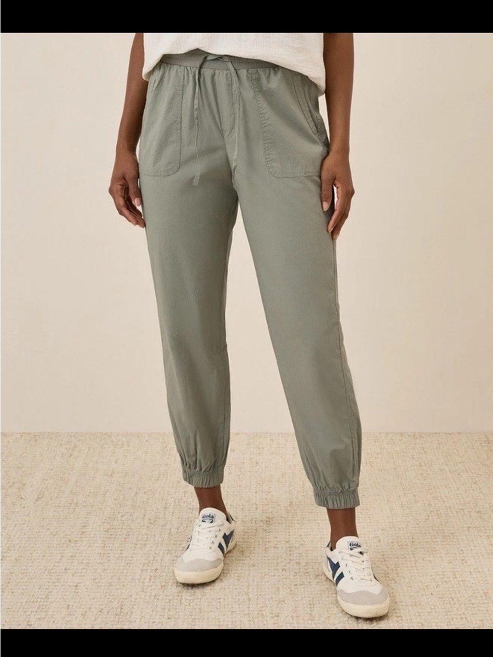 NWOT Pact Organic Cotton Monterey Poplin Jogger Color:Shadow Size Medium